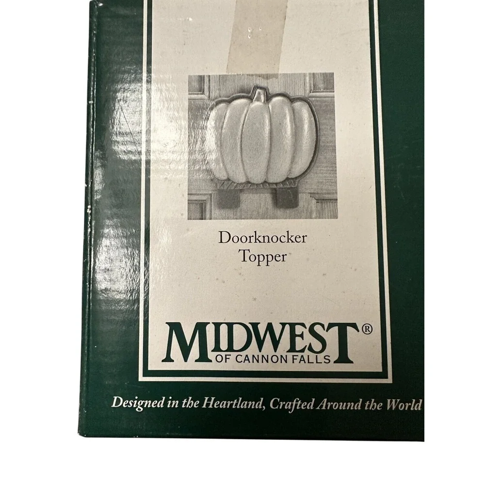 Vintage Midwest of Cannon‎ Falls MCF Pumpkin Cast Iron Door Knocker Topper NEW